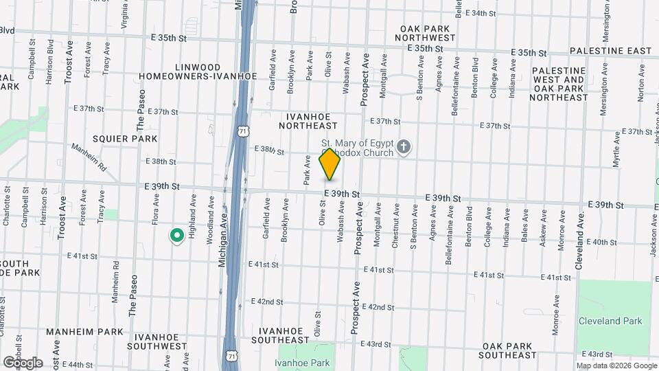 3841 Olive St Map and Location Details
