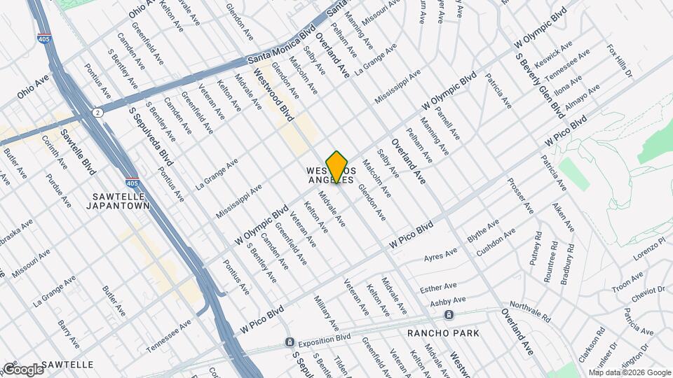 2251 Westwood Blvd, Unit B Map and Location Details