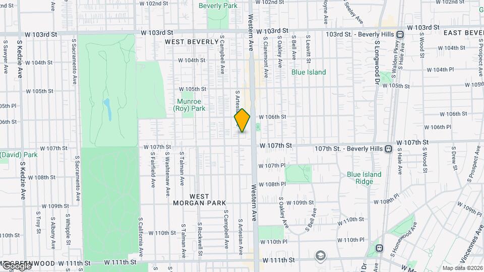 10641 S Artesian Ave Mapa y Detalles de la Ubicación