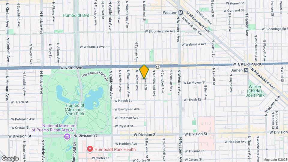 1502 N Rockwell St Map and Location Details