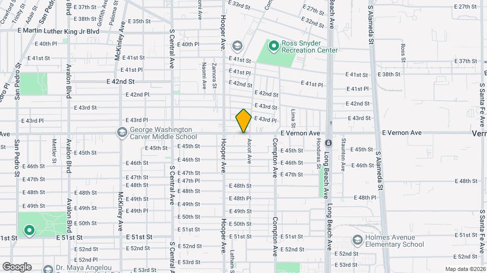 1368 E Vernon Ave Map and Location Details