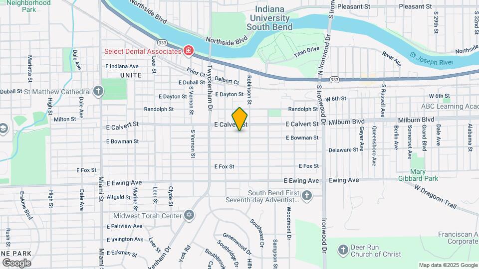 1629 E Bowman St Map and Location Details