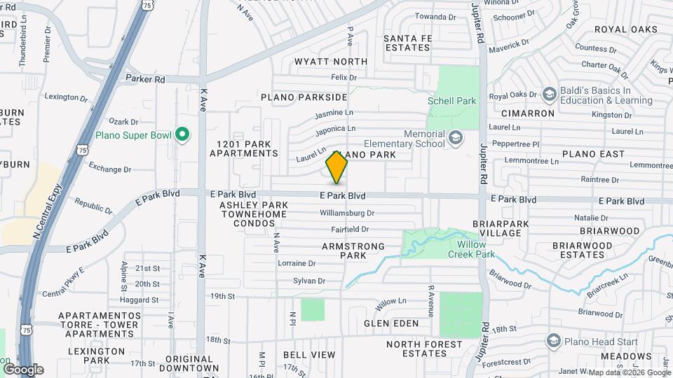 1621 E Park Blvd Map and Location Details