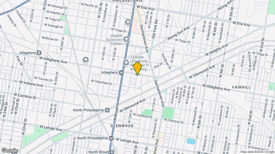 1242 W Allegheny Ave Map and Location Details