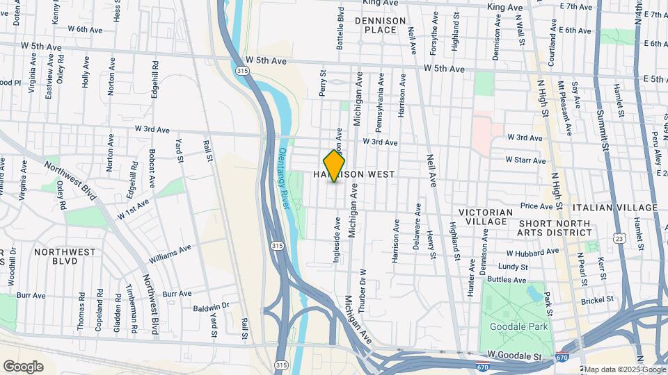1025 Oregon Ave Map and Location Details
