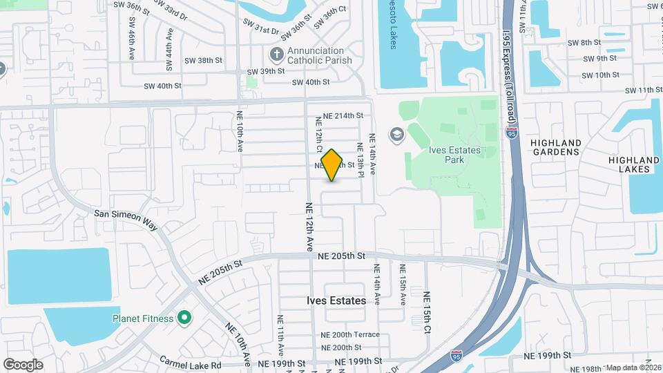 1261 NE 209th Terrace Map and Location Details