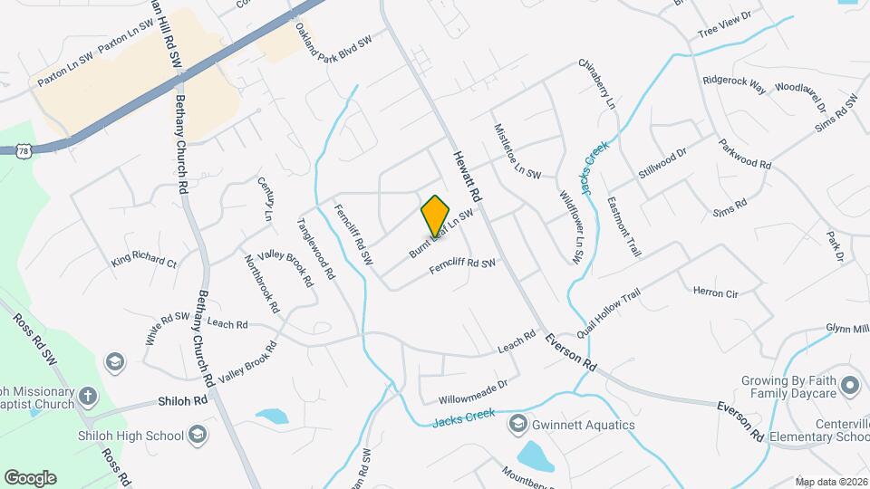 3828 Burnt Leaf Ln SW Mapa y Detalles de la Ubicación