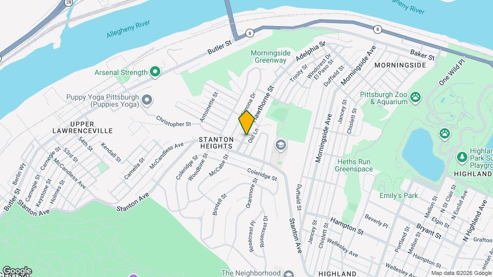 1332 Hawthorne St Map and Location Details