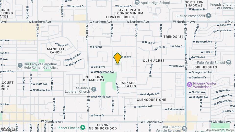 4828 W Orangewood Ave Mapa y Detalles de la Ubicación