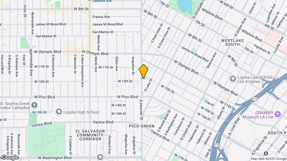 1214 S Hoover St Map and Location Details