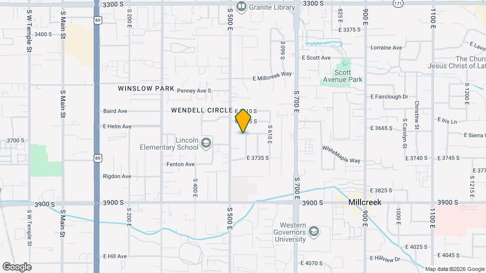 3674 S 545 E, Unit a Map and Location Details