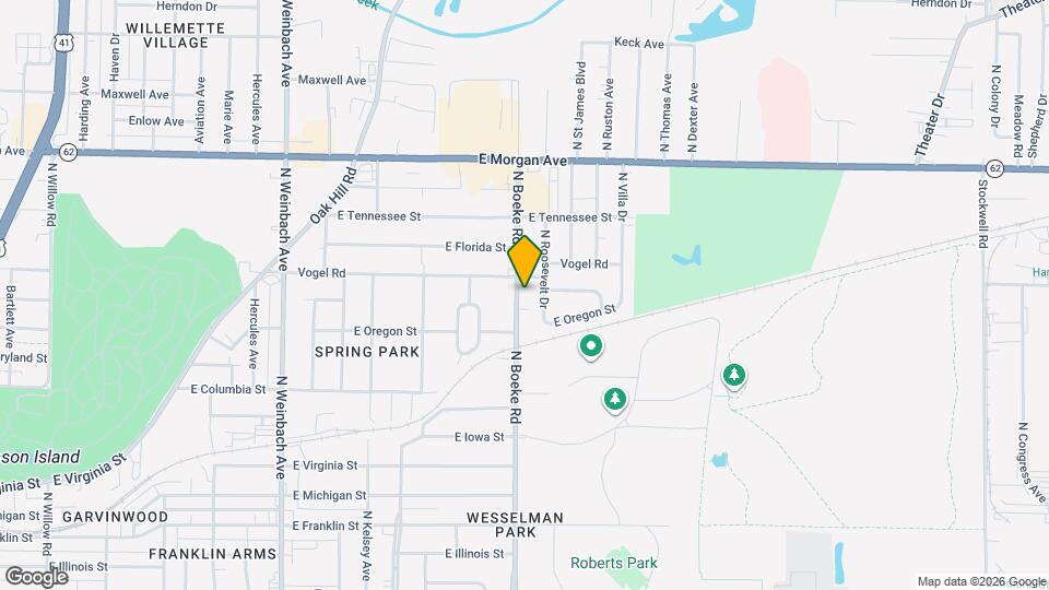 1107 N Boeke Rd Map and Location Details