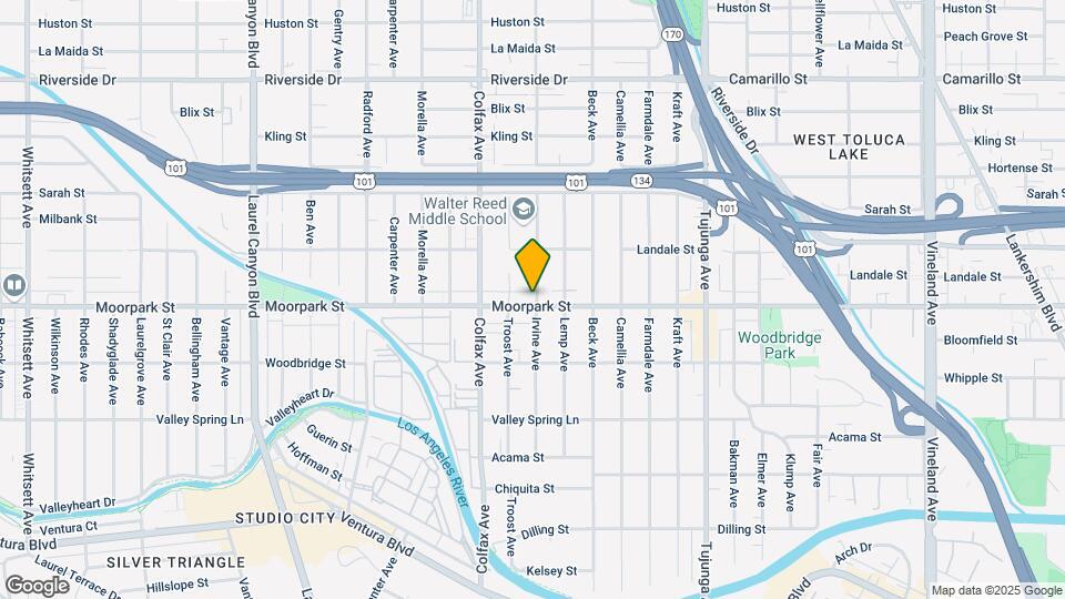 11601 Moorpark St Map and Location Details