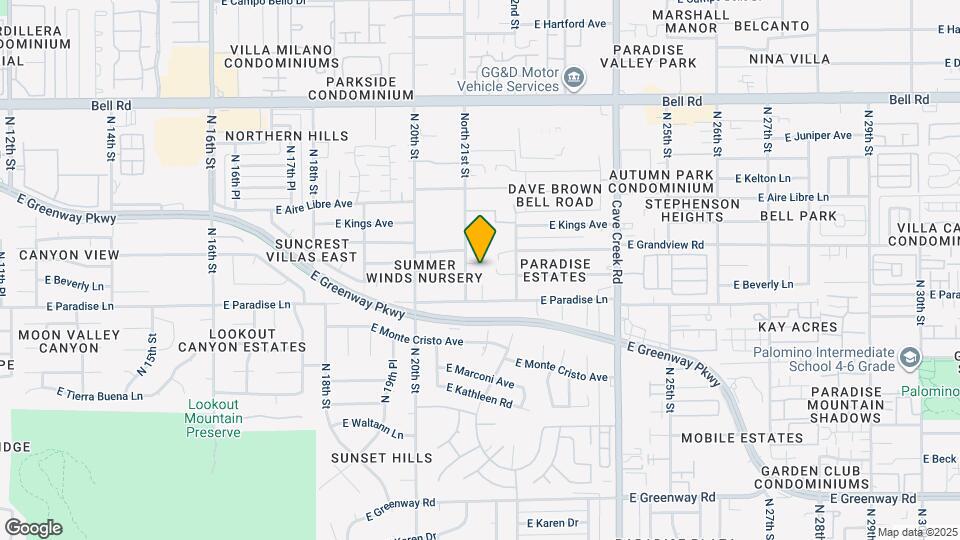 16227 North 21st St Map and Location Details