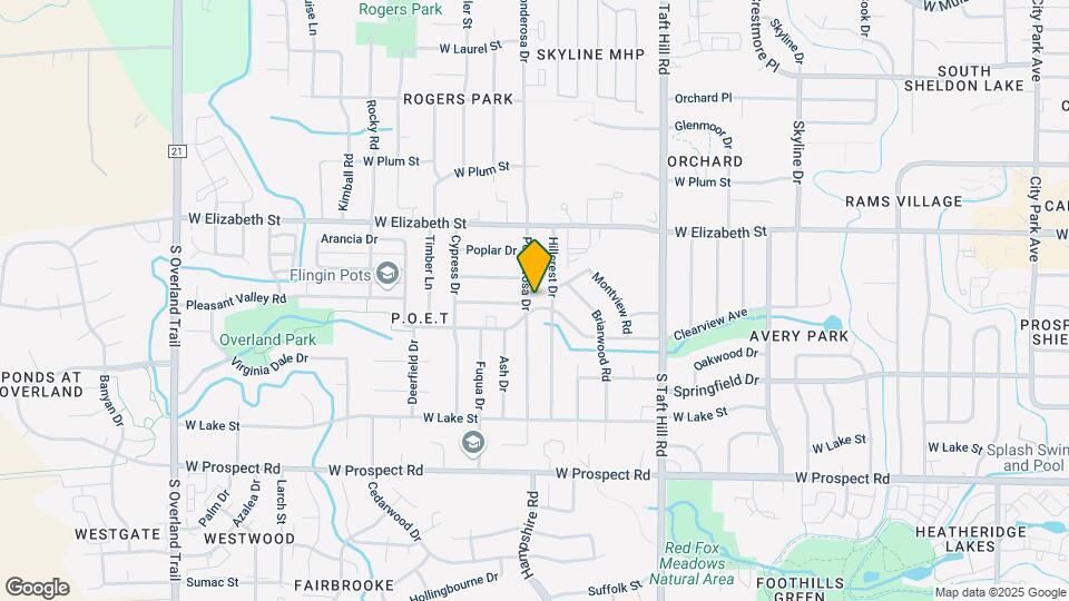 1040 Ponderosa Dr Map and Location Details