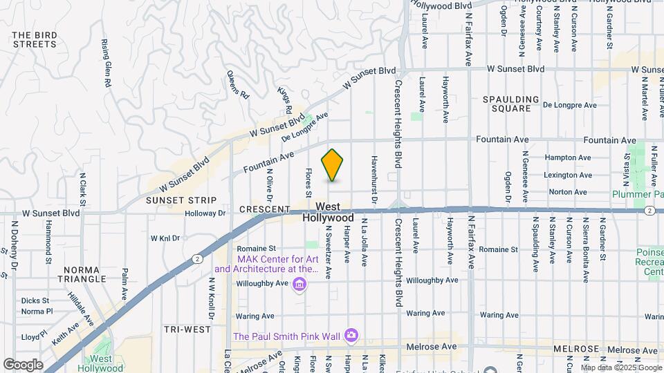 1200 N Sweetzer Ave Map and Location Details