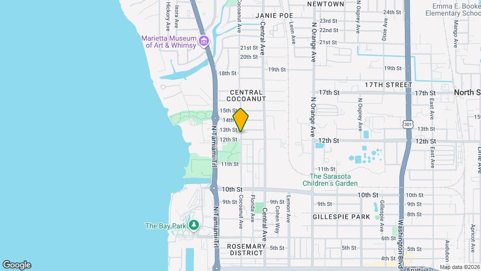 1223 Cocoanut Ave Map and Location Details