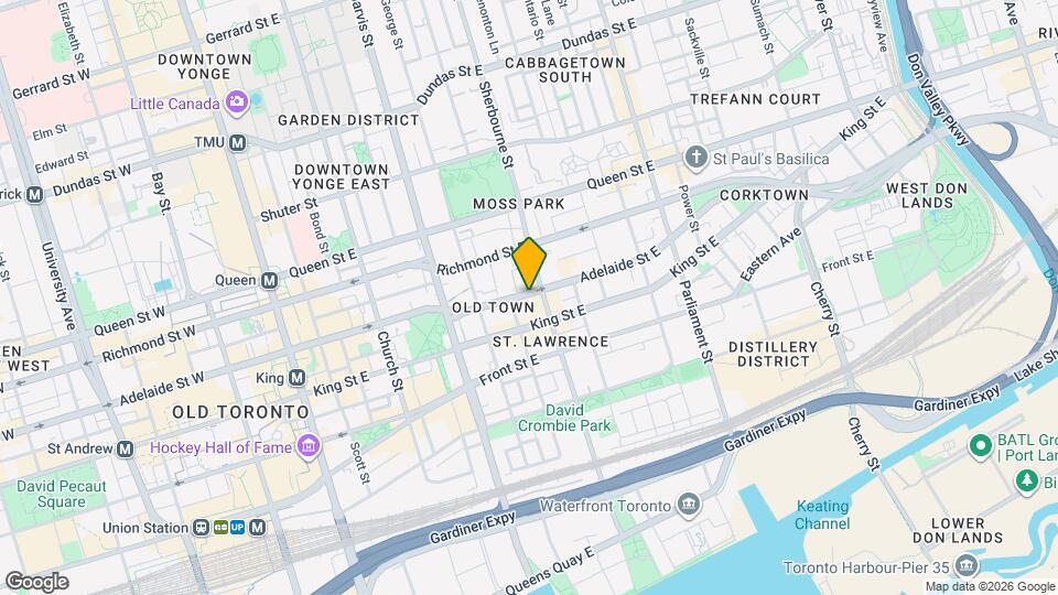 333 Adelaide St E, Unit 418 Map and Location Details
