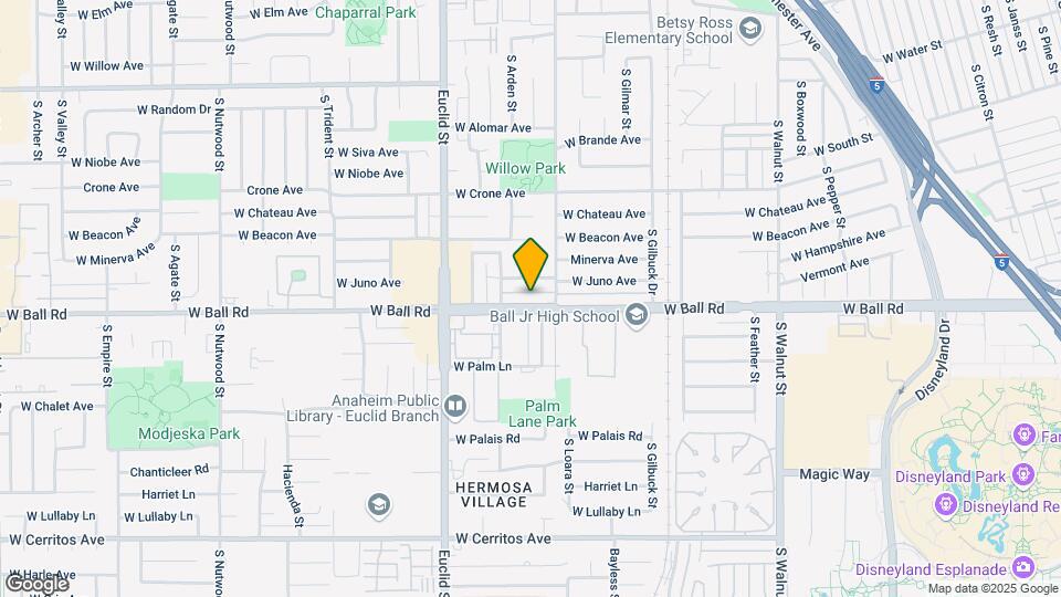 1619 W Ball Rd Map and Location Details