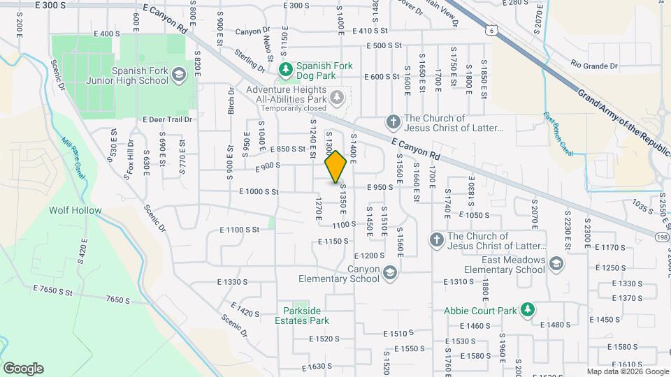 952 S 1350 E Map and Location Details