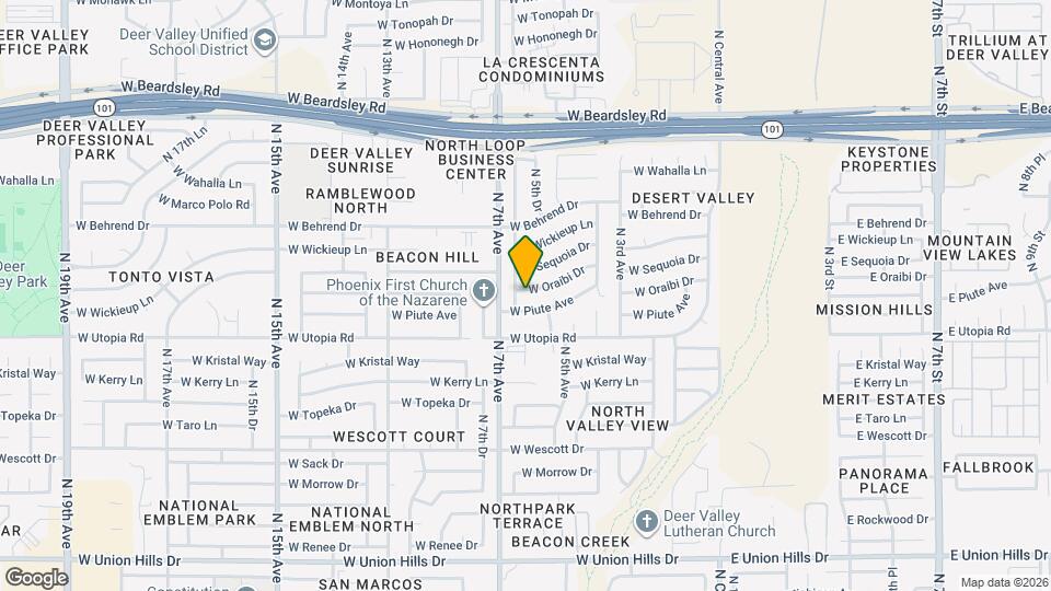 601 W Oraibi Dr Mapa y Detalles de la Ubicación