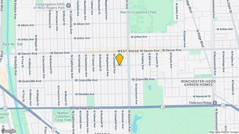 2445 W Rosemont Ave Mapa y Detalles de la Ubicación