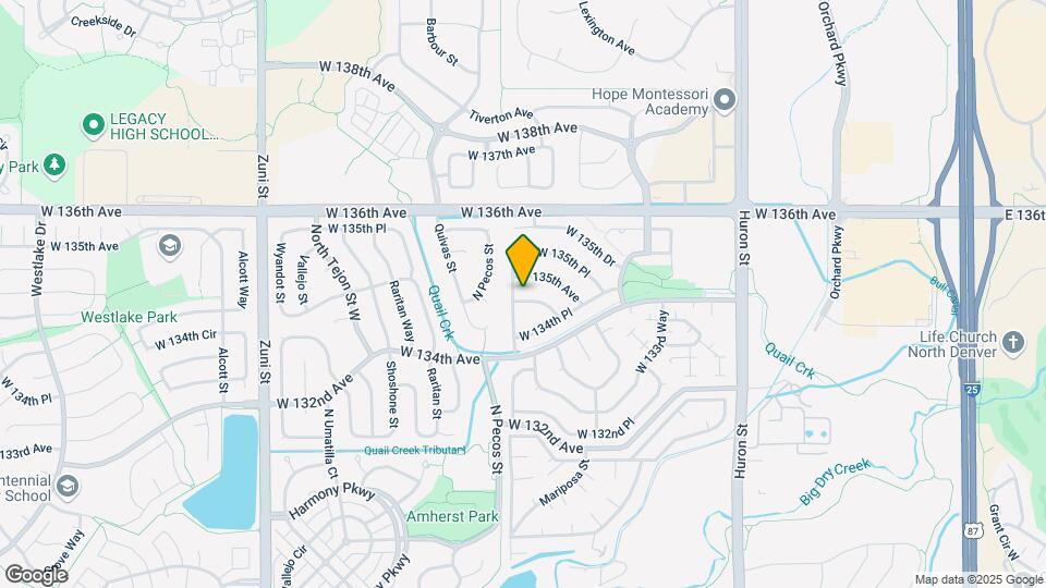1447 W 134th Dr Map and Location Details