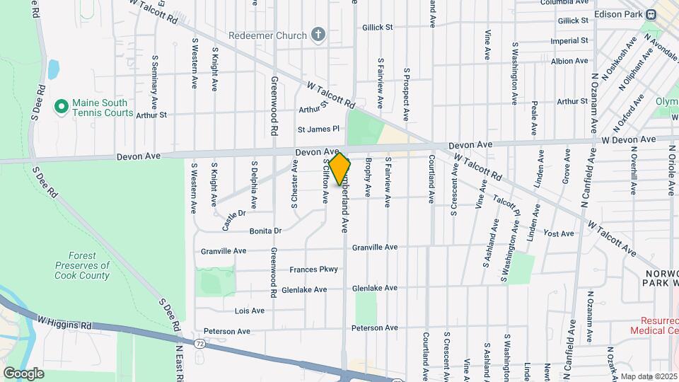 1310 S Cumberland Ave Map and Location Details
