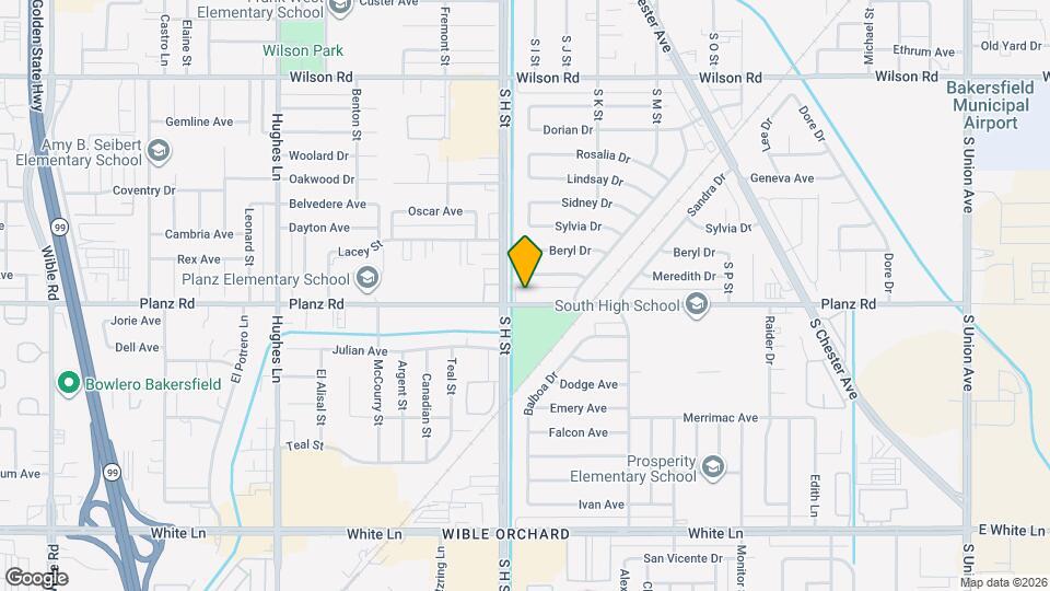 1600 Planz Rd Map and Location Details