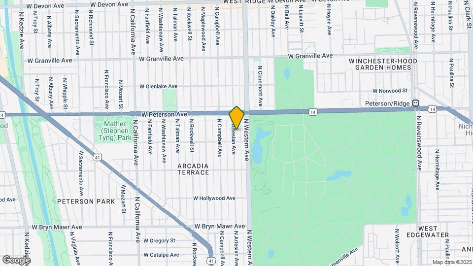 5917 N Artesian Ave, Unit 2 Map and Location Details