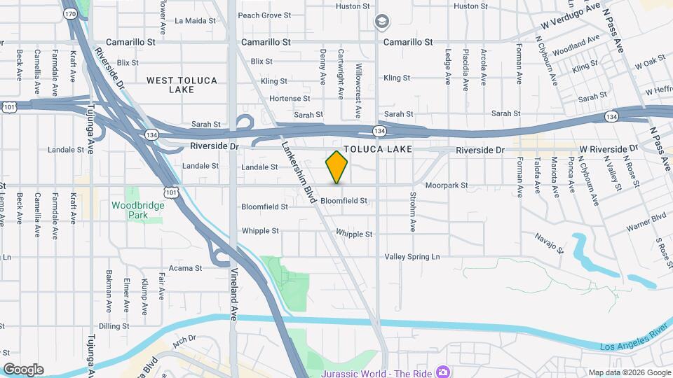 10708 1/2 Moorpark Street Unit Map and Location Details