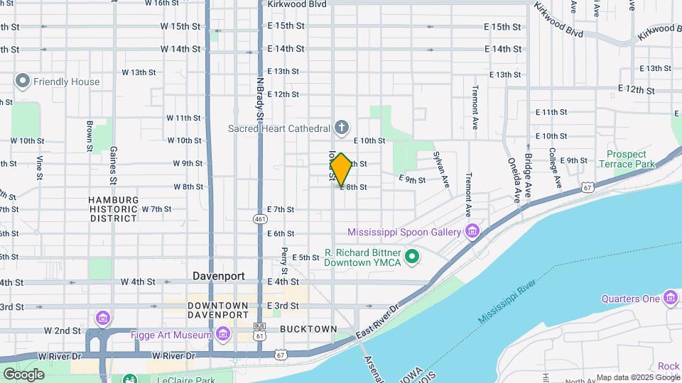 411 E 8th St Map and Location Details