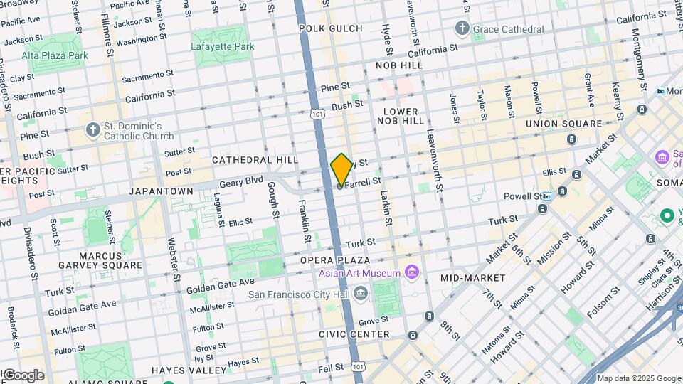 951 Ofarrell St Map and Location Details