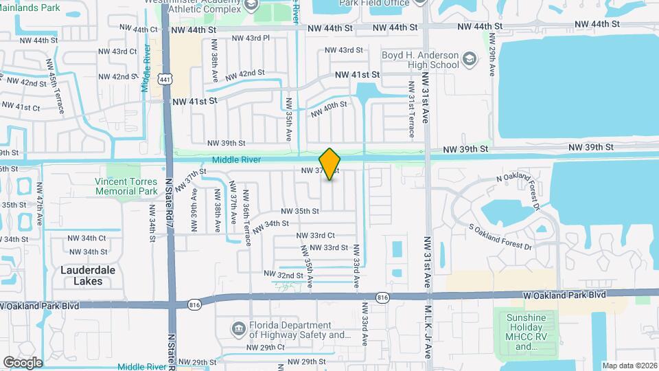 3601 NW 34th Ave Map and Location Details