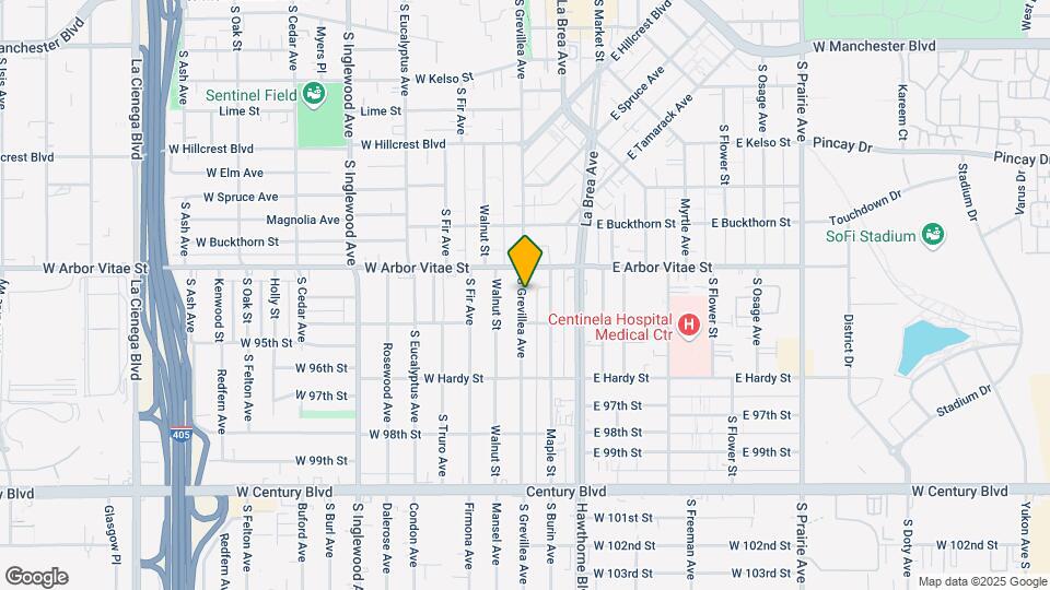 924 S Grevillea Ave Map and Location Details