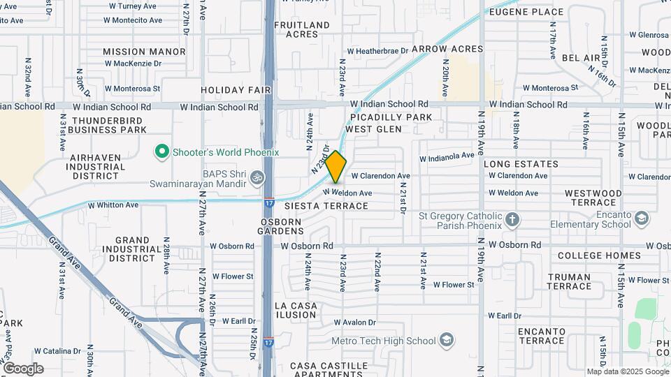 2314 W Weldon Ave Map and Location Details