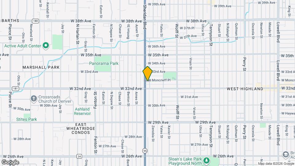 3233 Zenobia St Map and Location Details