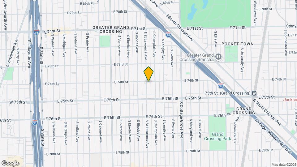 7401 S St Lawrence Ave, Unit Rear Map and Location Details