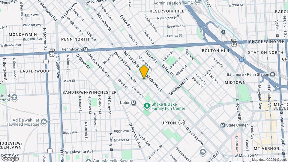 1847 Druid Hill Ave Map and Location Details