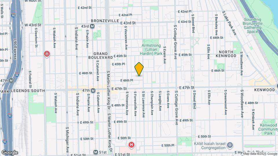 544 E 46th Pl Map and Location Details