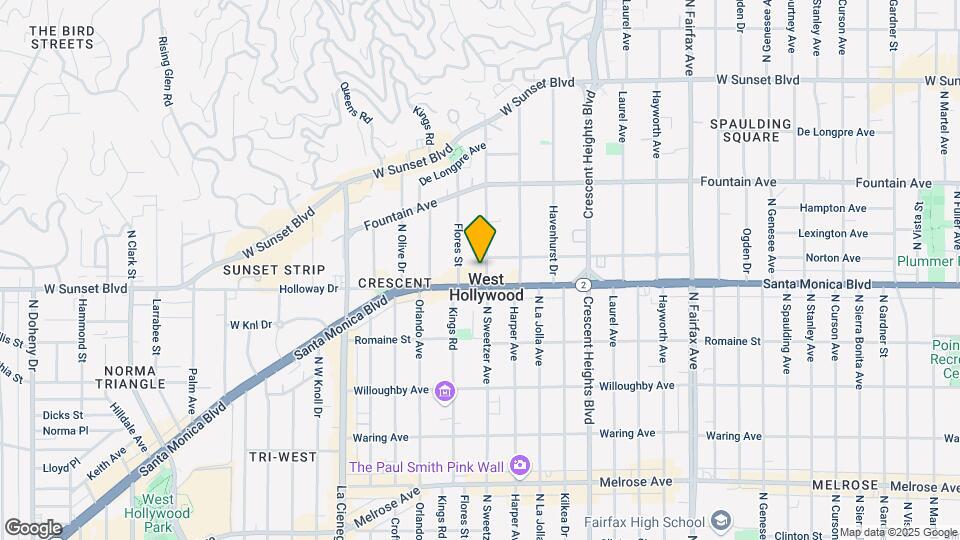 1117 N Sweetzer Ave Map and Location Details