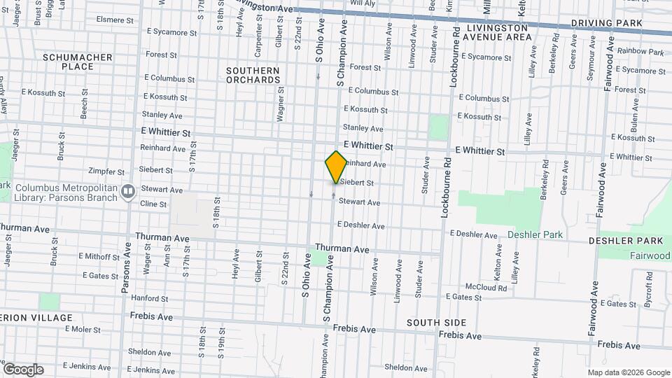 1156 S Champion Ave Map and Location Details