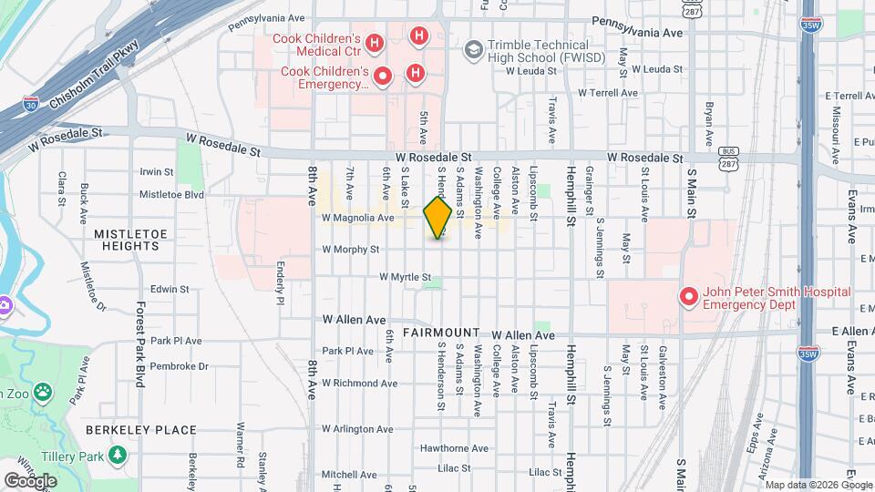 1328 S Henderson St Map and Location Details