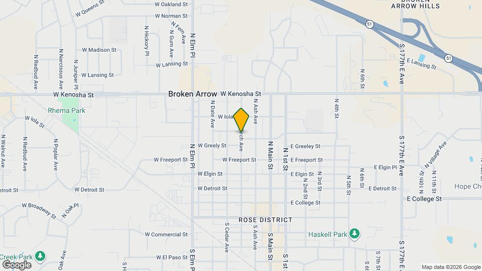 610 N Birch Ave Map and Location Details