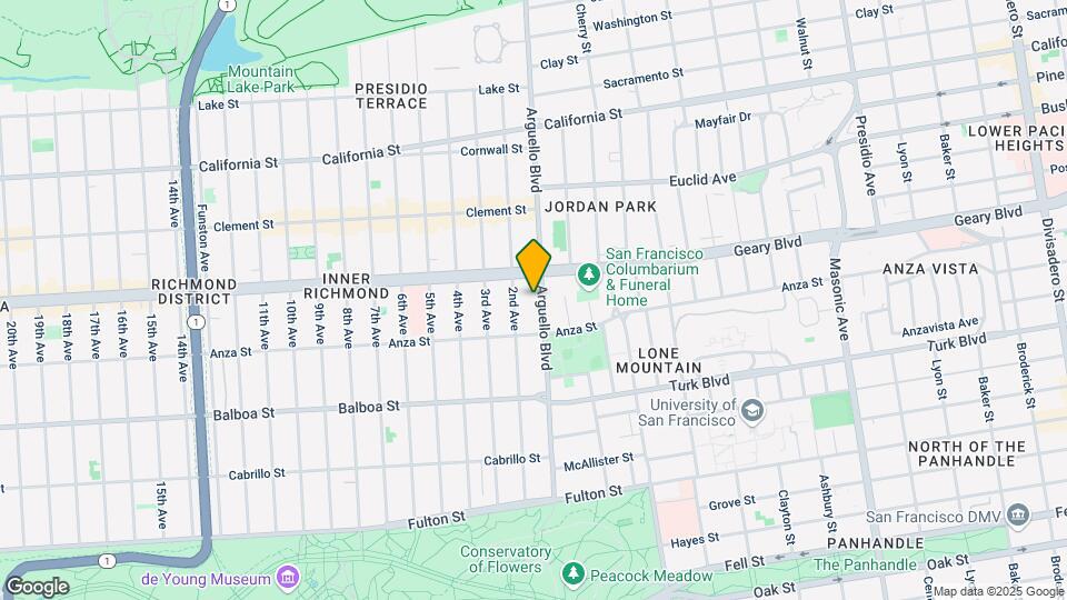 535 Arguello Blvd Mapa y Detalles de la Ubicación