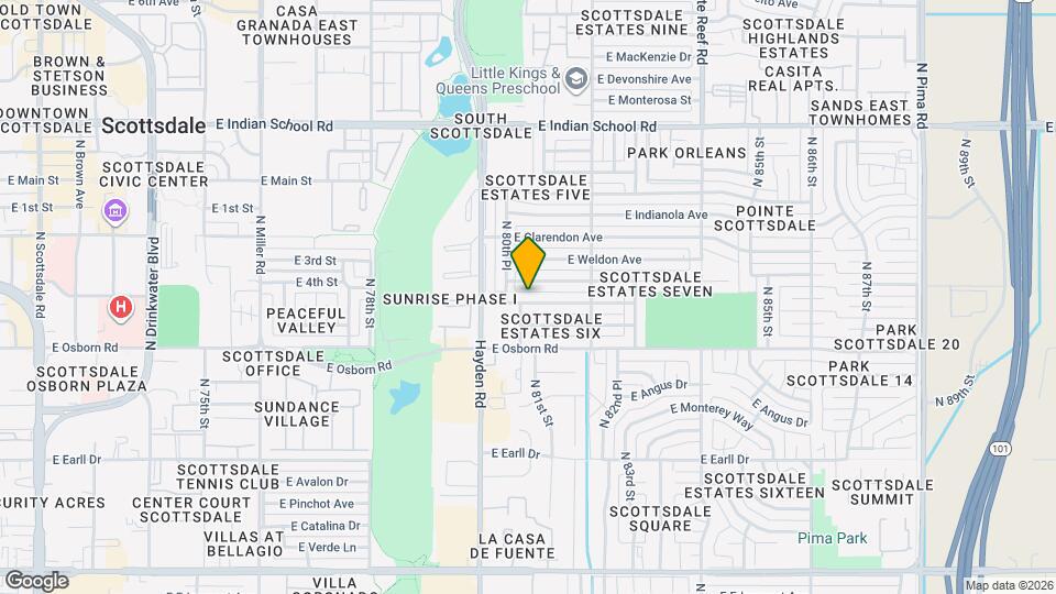 8102 E Whitton Ave Map and Location Details