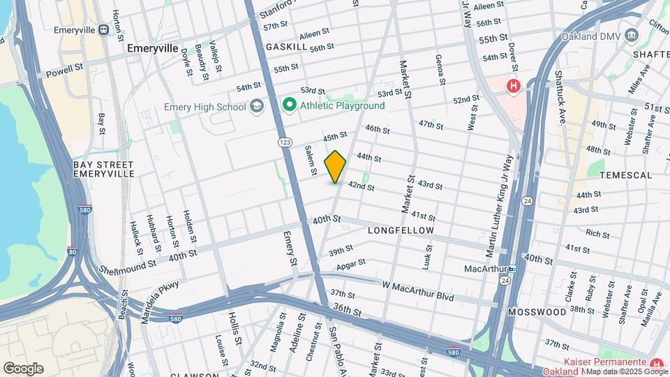 4111-4111A Adeline St Mapa y Detalles de la Ubicación