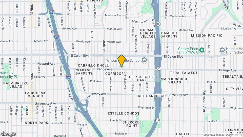 4204 Cherokee Ave Map and Location Details