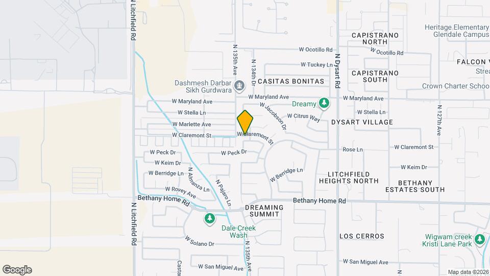 13442 W Rose Ln Map and Location Details