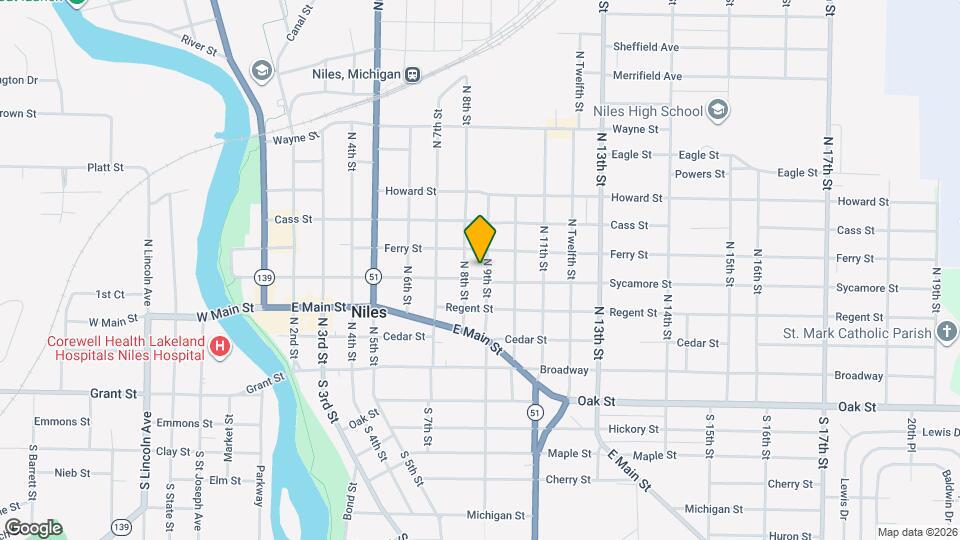 815 Sycamore St Map and Location Details